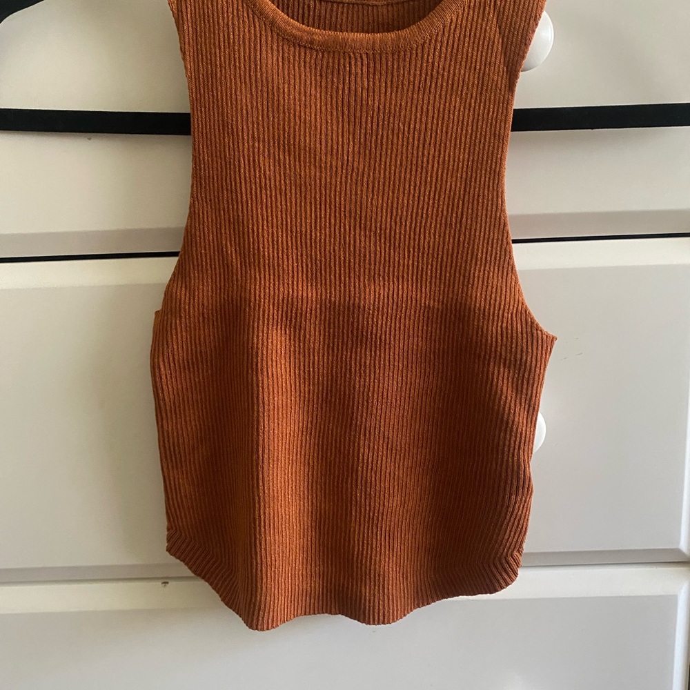 SHEIN Ribbed Tank Top - Warm Brown
